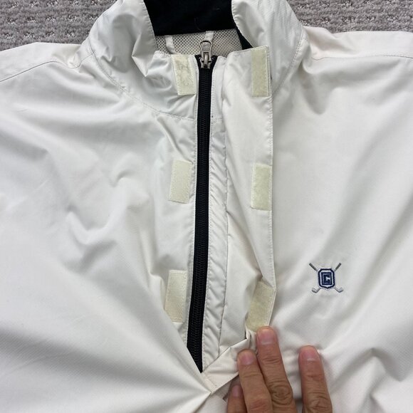 Vintage Chaps Golf Windbreaker Jacket Short Sleeve Men M Cream Pull Over Sweater - Picture 6 of 13